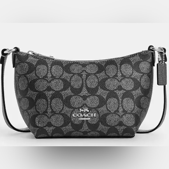 NWT Coach Crossbody Purse and ID Wallet Set! Black & Silver - Picture 3 of 13